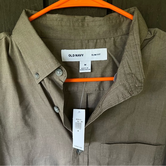 Old Navy Brown Slim Fit Button Shirt - Picture 3 of 5